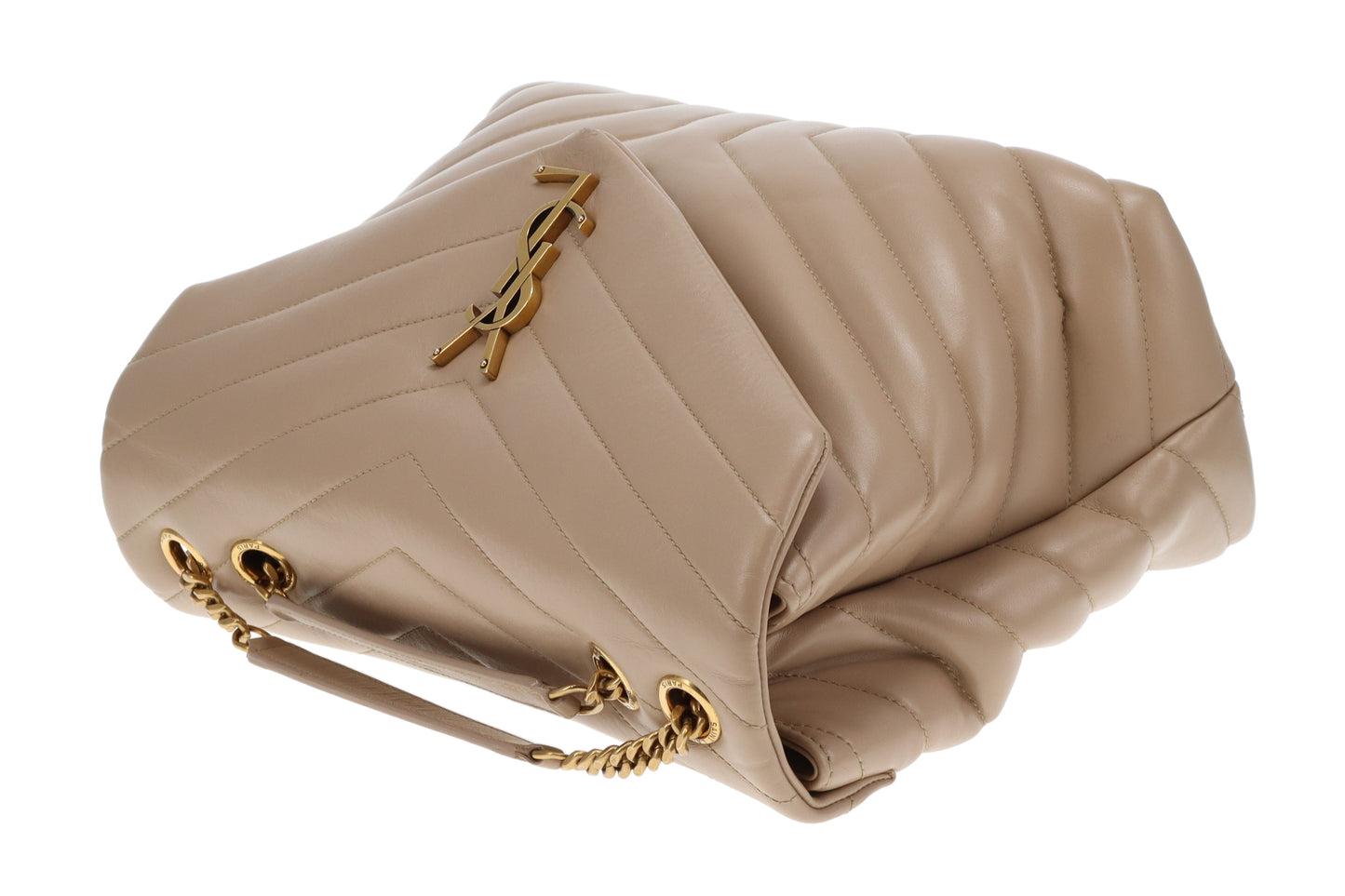 Saint Laurent Loulou Medium Beige Chevron