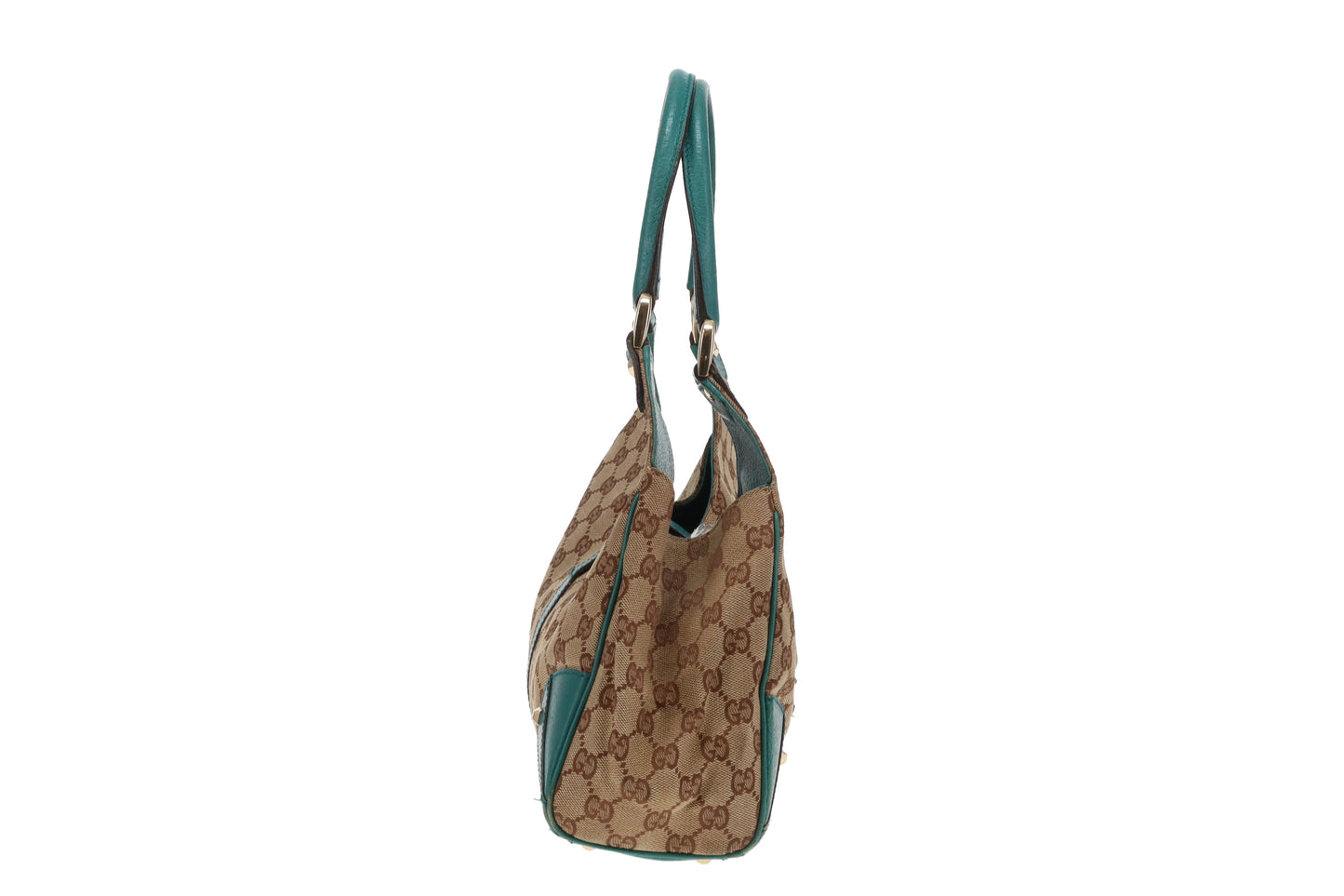 Gucci Jackie Vintage GG Canvas and Turquoise Leather
