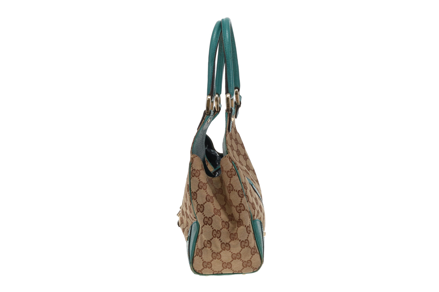 Gucci Jackie Vintage GG Canvas and Turquoise Leather