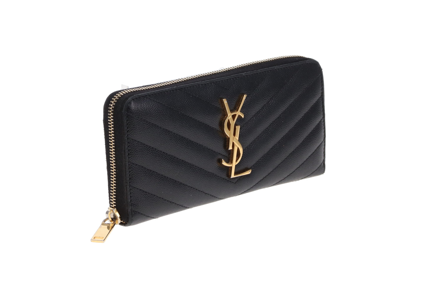 Saint Laurent Long Zipped Wallet Black GHW