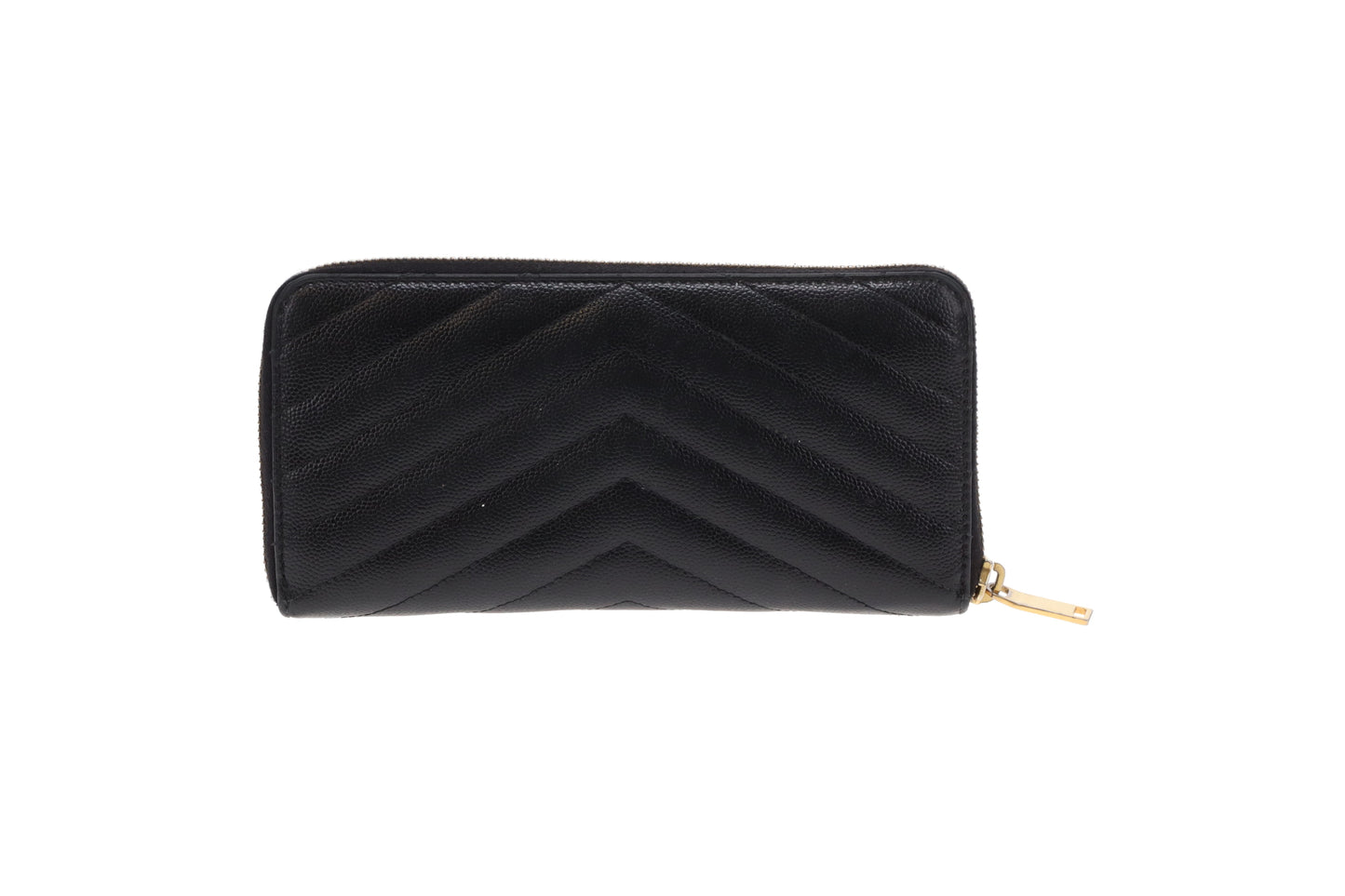Saint Laurent Long Zipped Wallet Black GHW