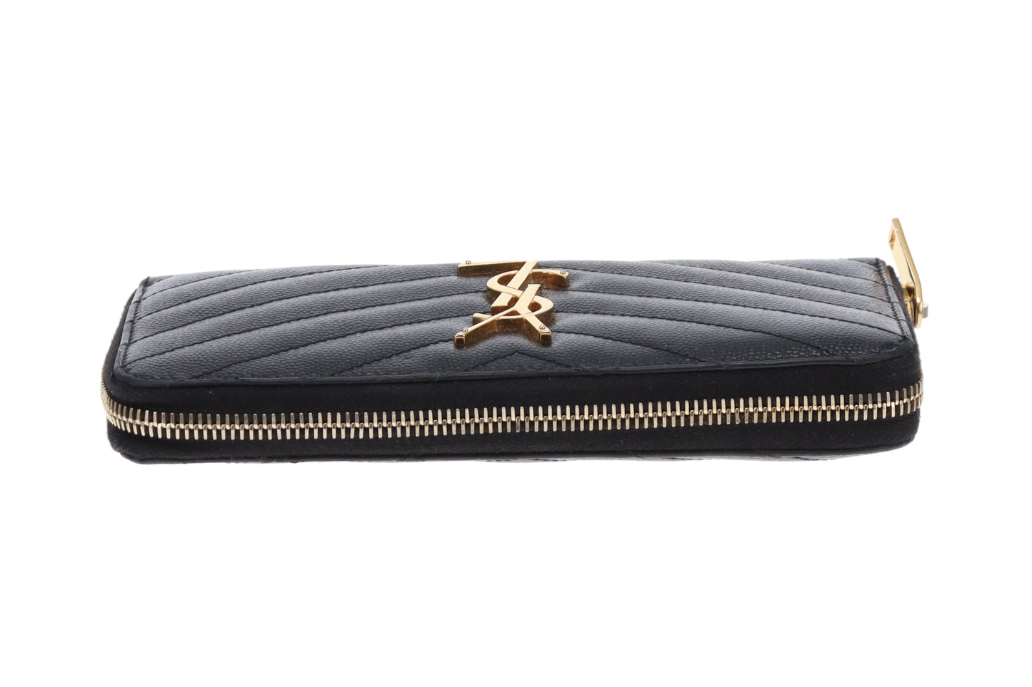 Saint Laurent Long Zipped Wallet Black GHW