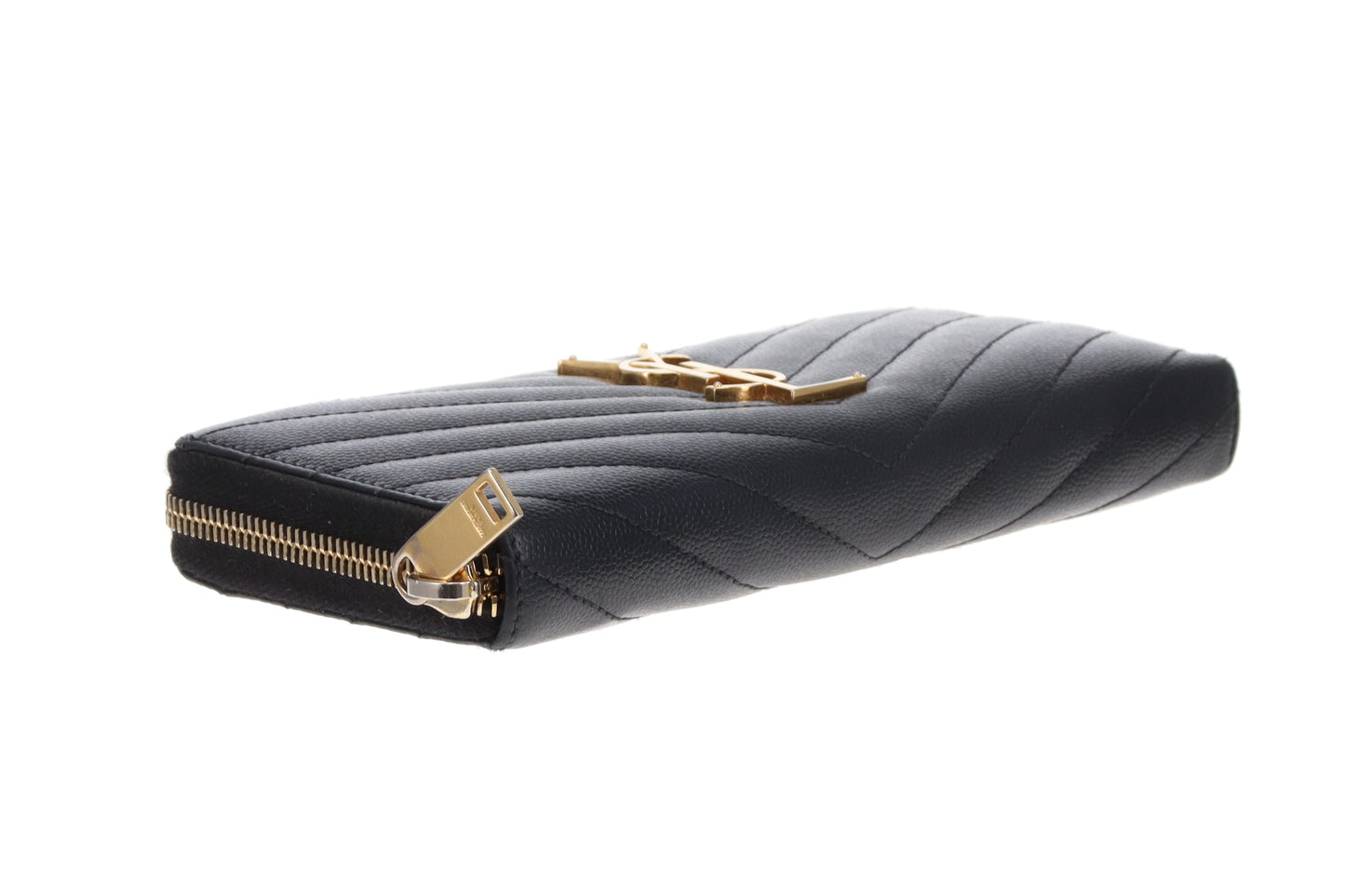 Saint Laurent Long Zipped Wallet Black GHW