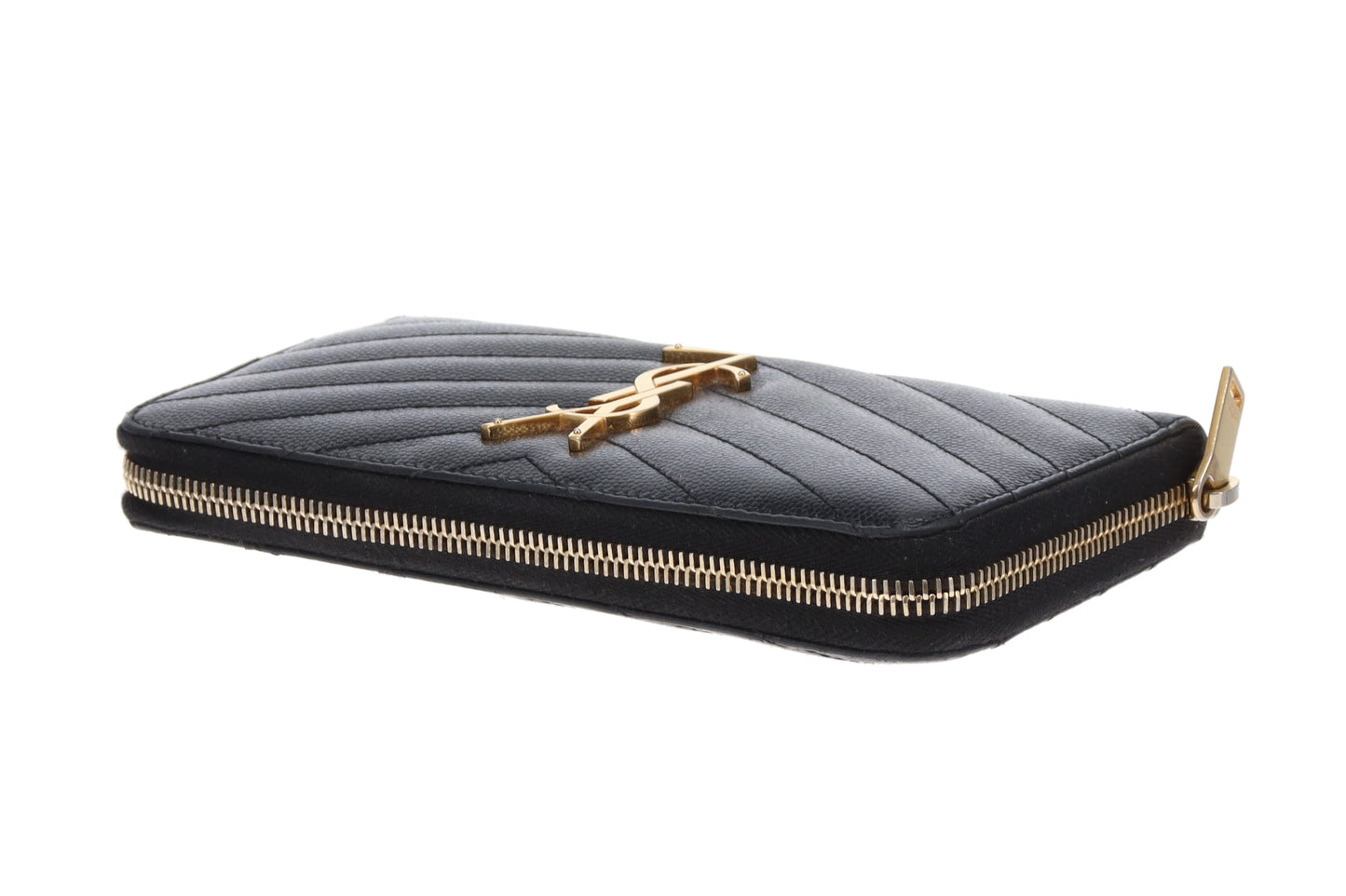 Saint Laurent Long Zipped Wallet Black GHW