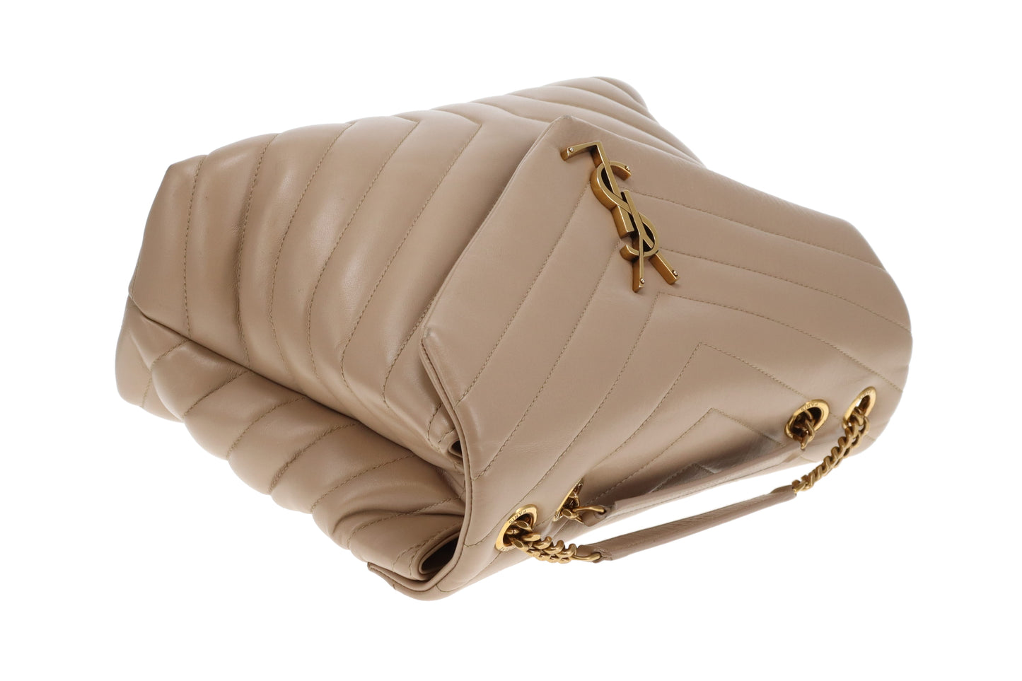 Saint Laurent Loulou Medium Beige Chevron
