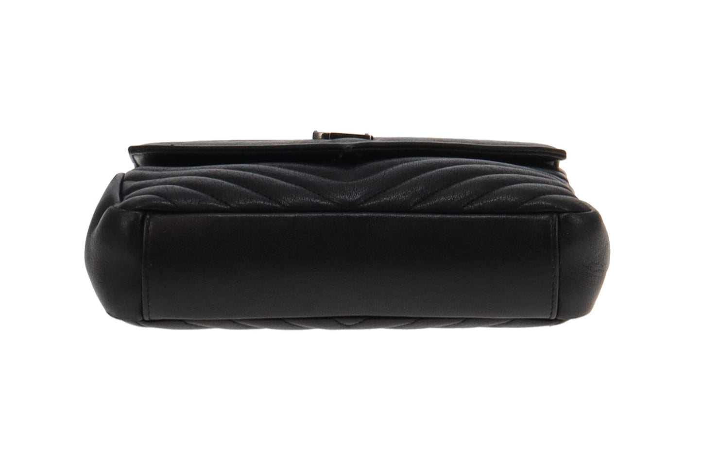 Saint Laurent Black Chevron Leather Medium College Bag 2017