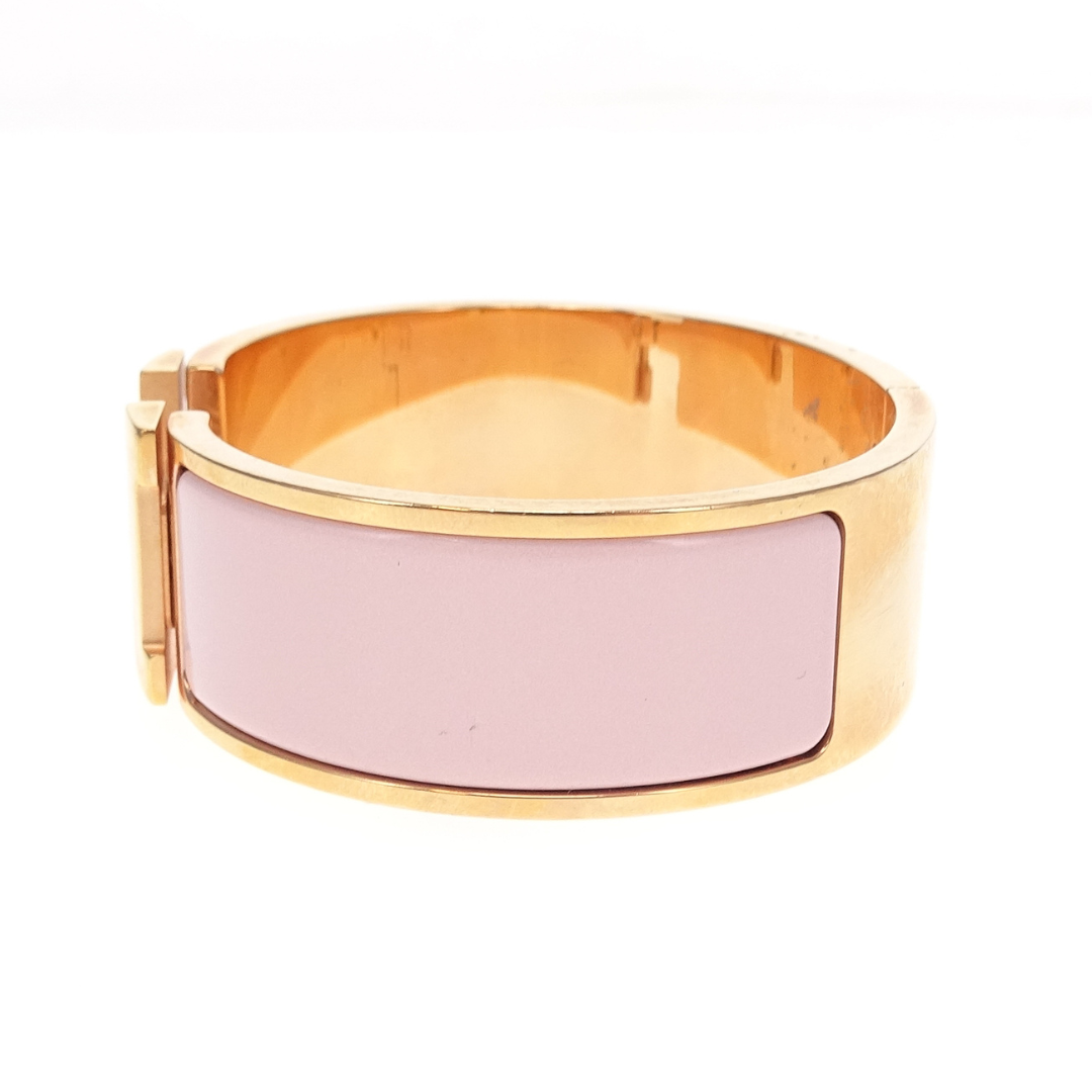 Hermes Rose Candeur Enamel Clic Clac H Bracelet
