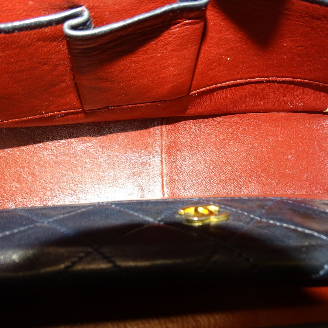 Chanel Classic Flap Vintage Navy With Removable Purse 1989/91