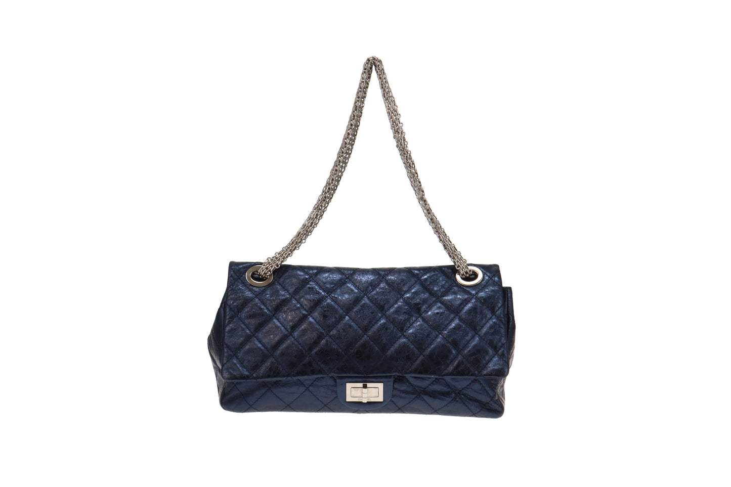 Chanel 2.55 Metallic Blue Metallic Aged Calfskin Reissue 228 Maxi Double Flap Bag 2008/09
