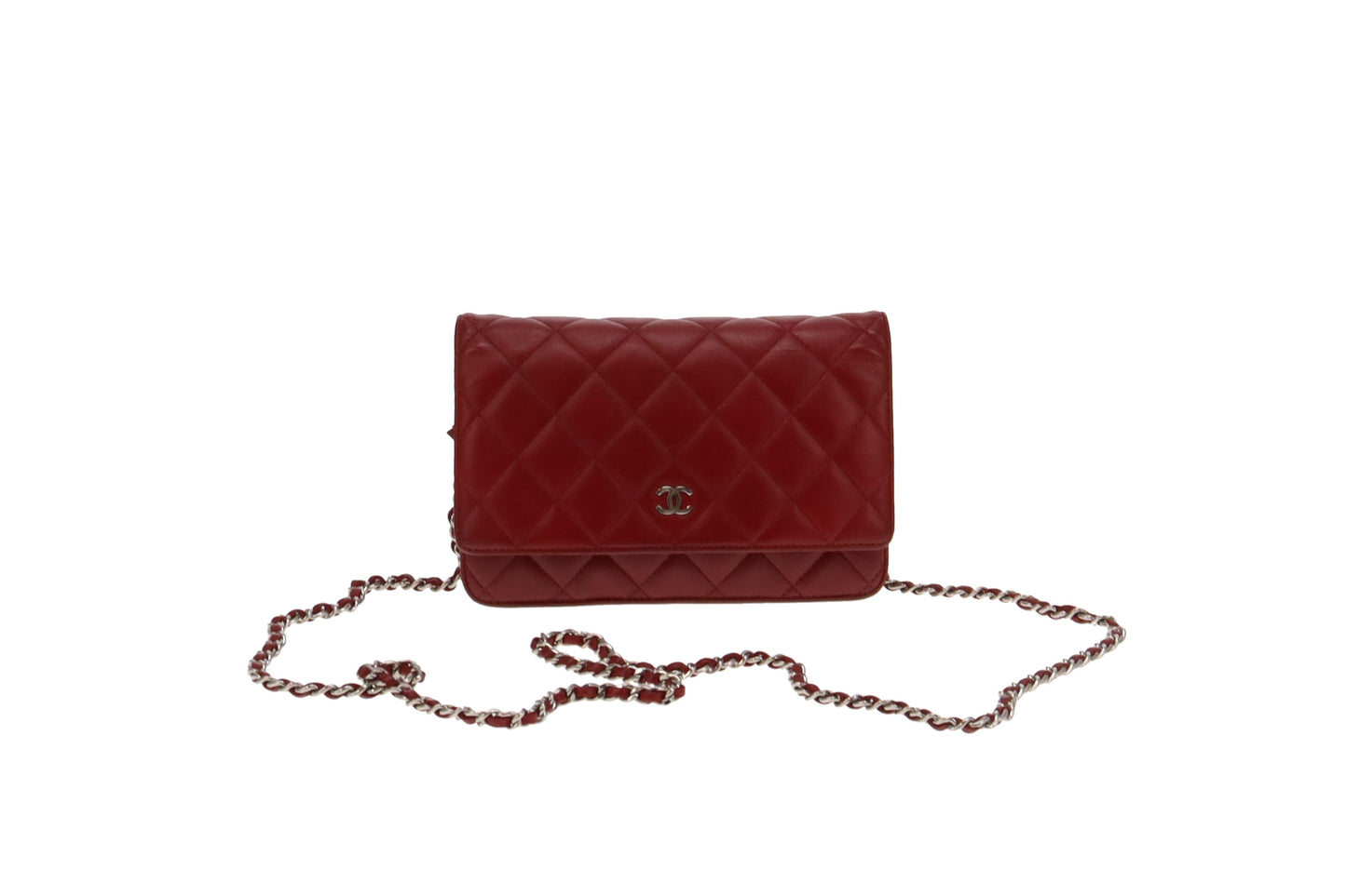 Chanel Deep Red Classic Wallet on Chain 2012