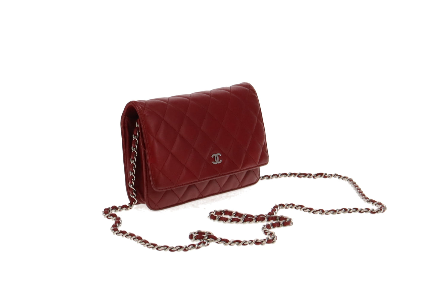 Chanel Deep Red Classic Wallet on Chain 2012