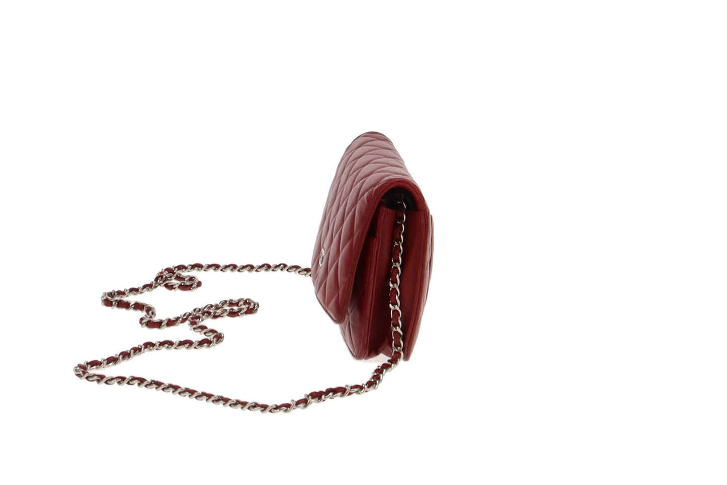 Chanel Deep Red Classic Wallet on Chain 2012