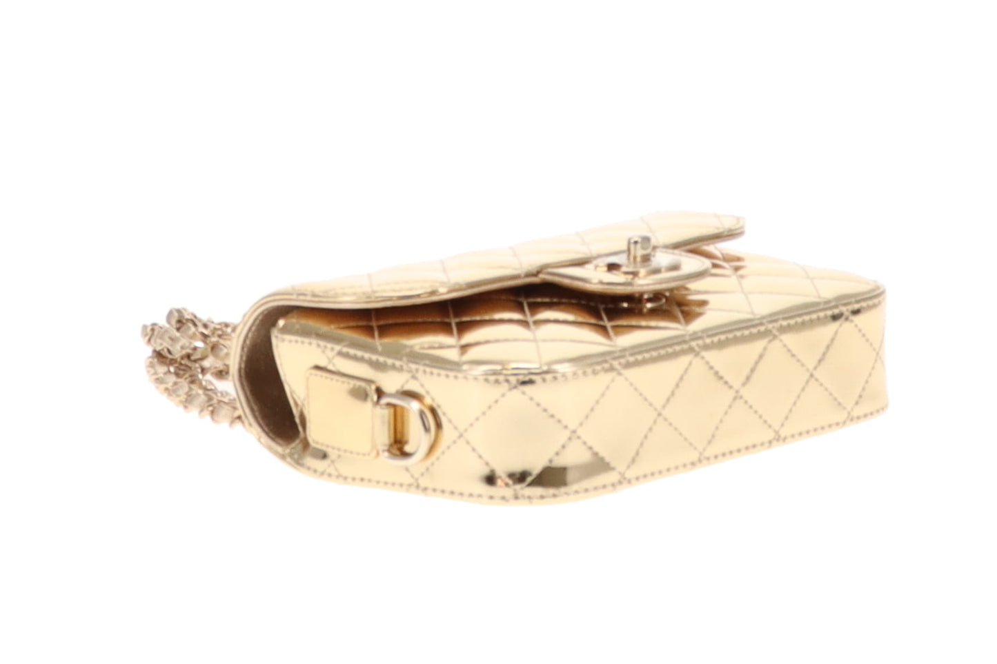 Chanel Mini Flap Bag in Mirrored Calf with Star Coin Purse in Metallic Calf 2024