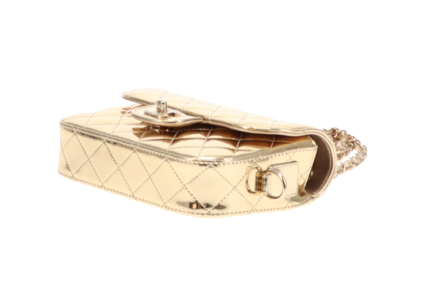 Chanel Mini Flap Bag in Mirrored Calf with Star Coin Purse in Metallic Calf 2024