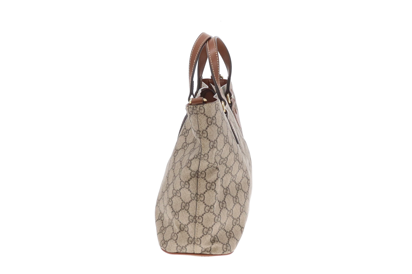 Gucci Tote Small GG Supreme and Tan Leather (missing long strap)