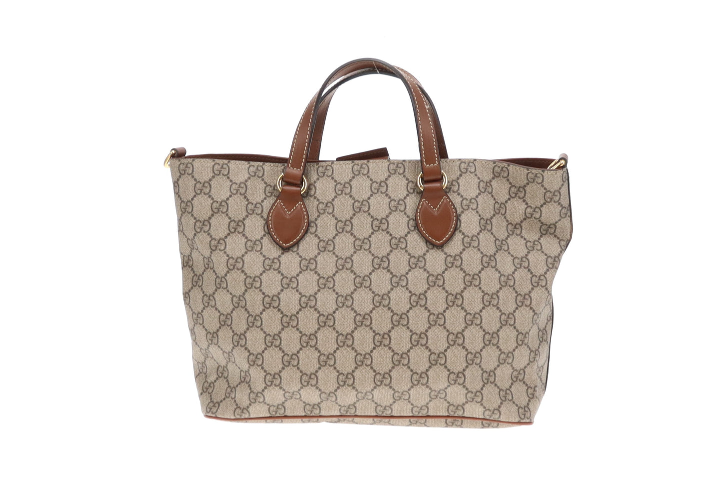 Gucci Tote Small GG Supreme and Tan Leather (missing long strap)