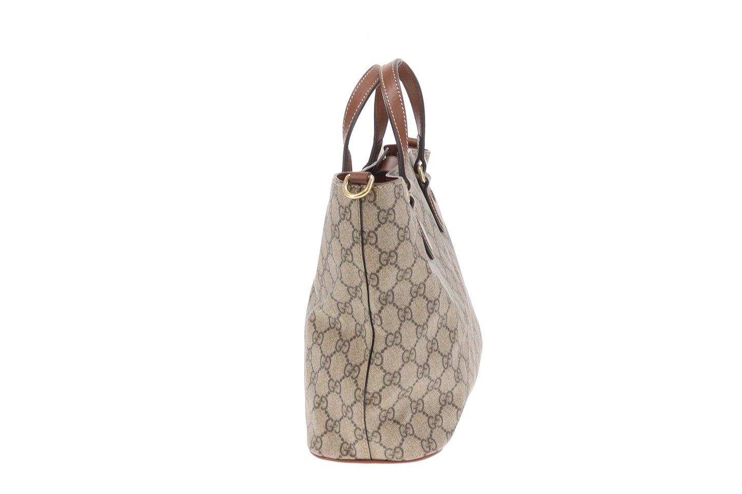 Gucci Tote Small GG Supreme and Tan Leather (missing long strap)