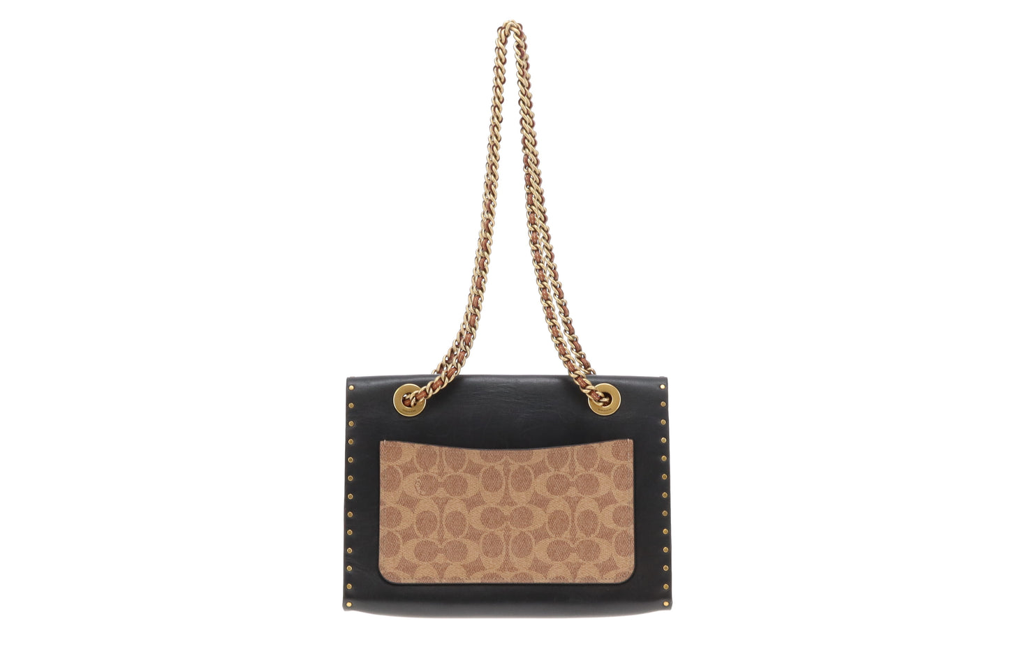 Coach Parker Turnlock Chain Bag In Canvas & Leather & Python Print