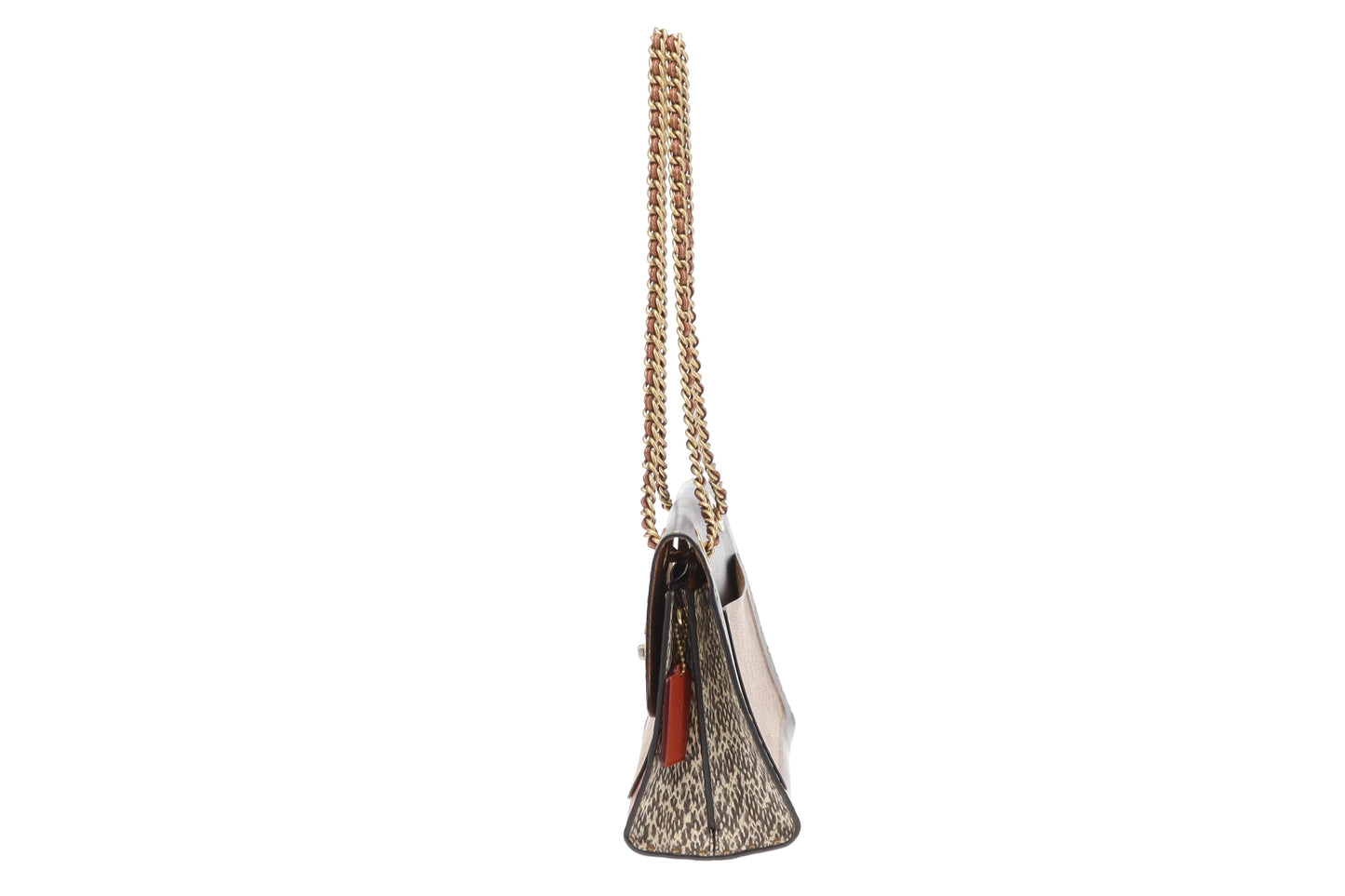 Coach Parker Turnlock Chain Bag In Canvas & Leather & Python Print