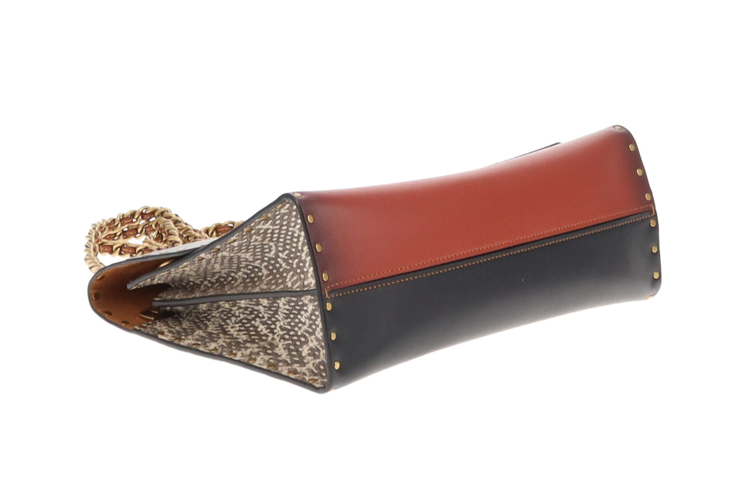 Coach Parker Turnlock Chain Bag In Canvas & Leather & Python Print
