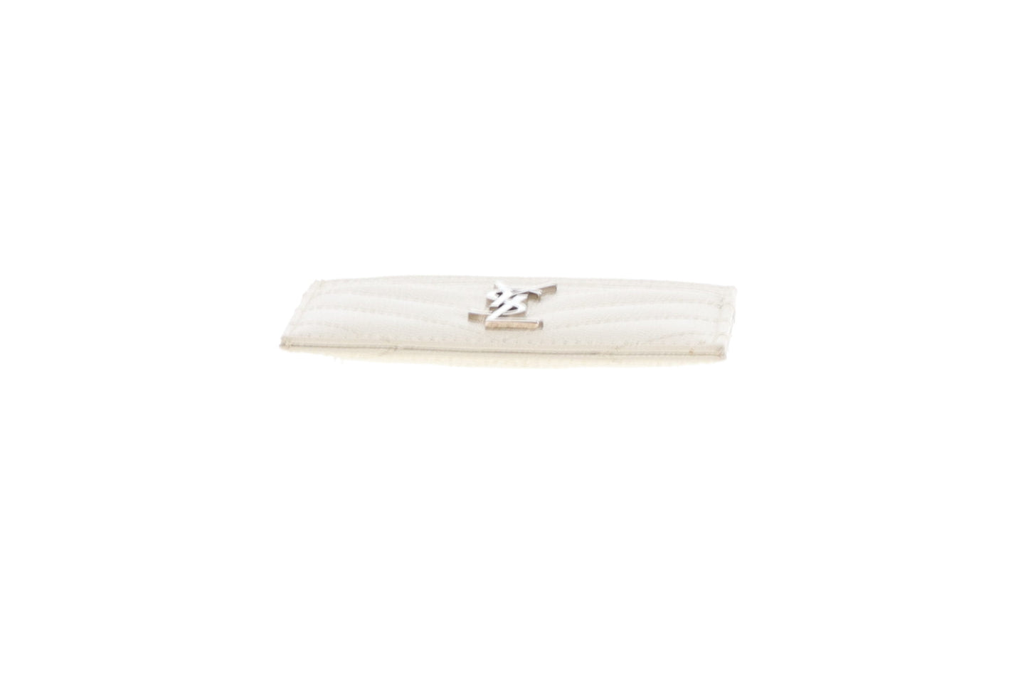 Saint Laurent Cassandre Card Holder Blanc Vintage SHW
