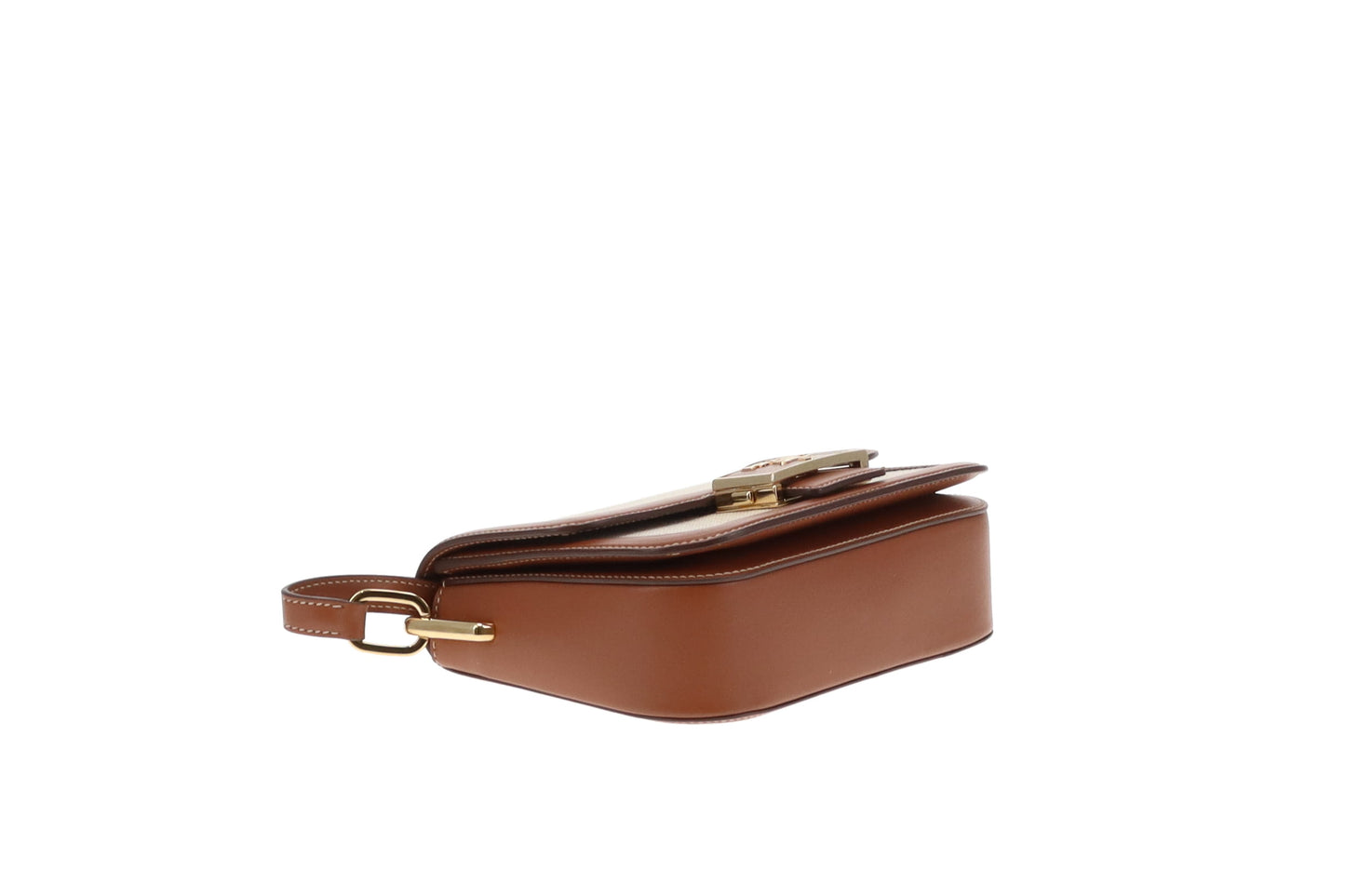 Prada Embleme Flap Bag Brown Leather and Linen