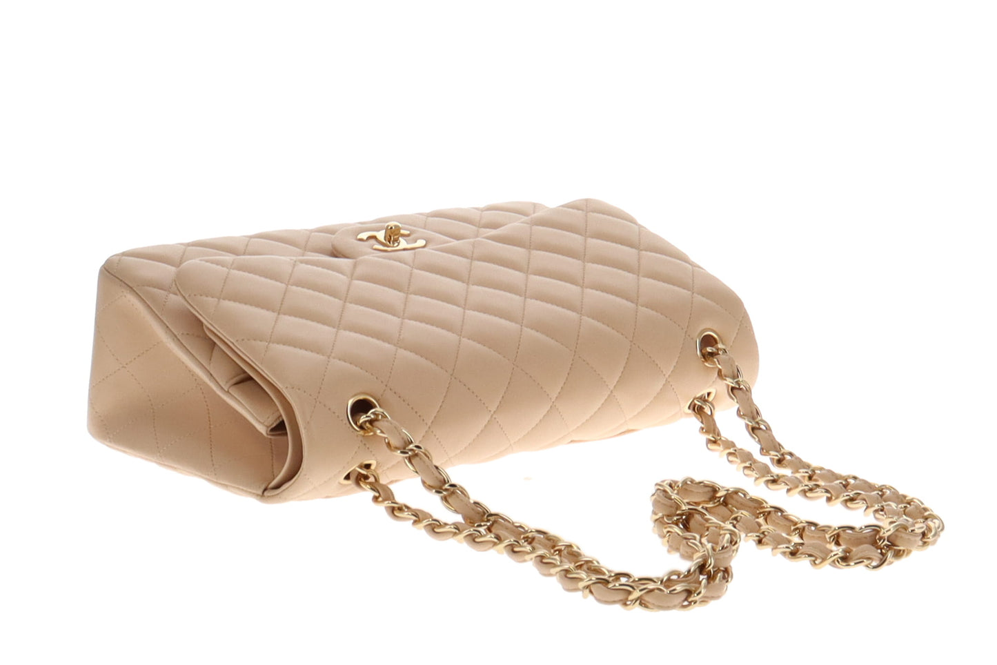 Chanel Beige Lambskin GHW Classic Jumbo Double Flap 2011