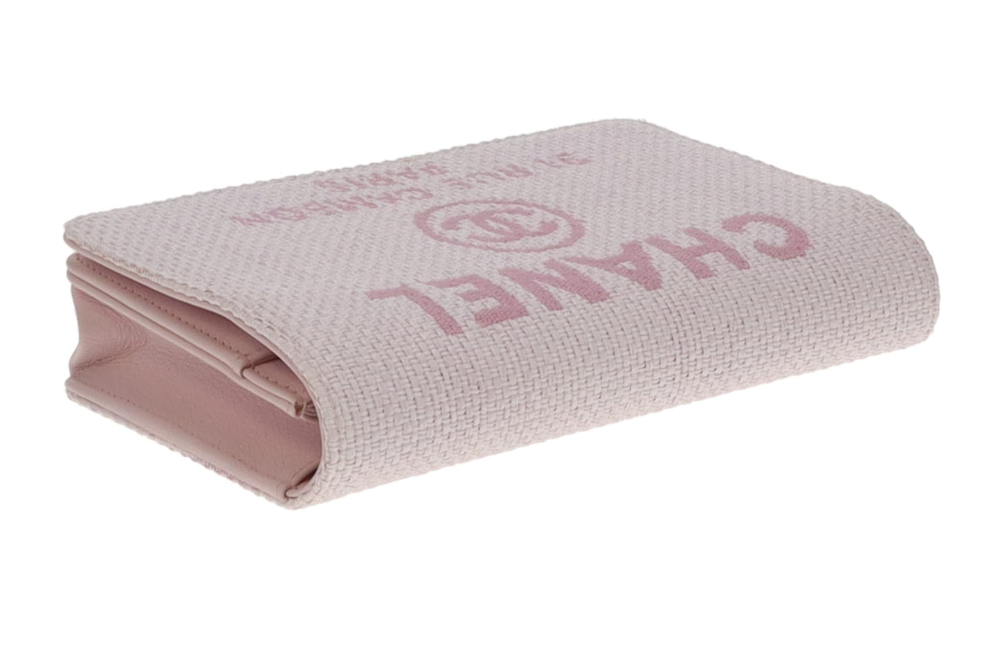 Chanel Wallet On Chain Deauville Pink Canvas SH