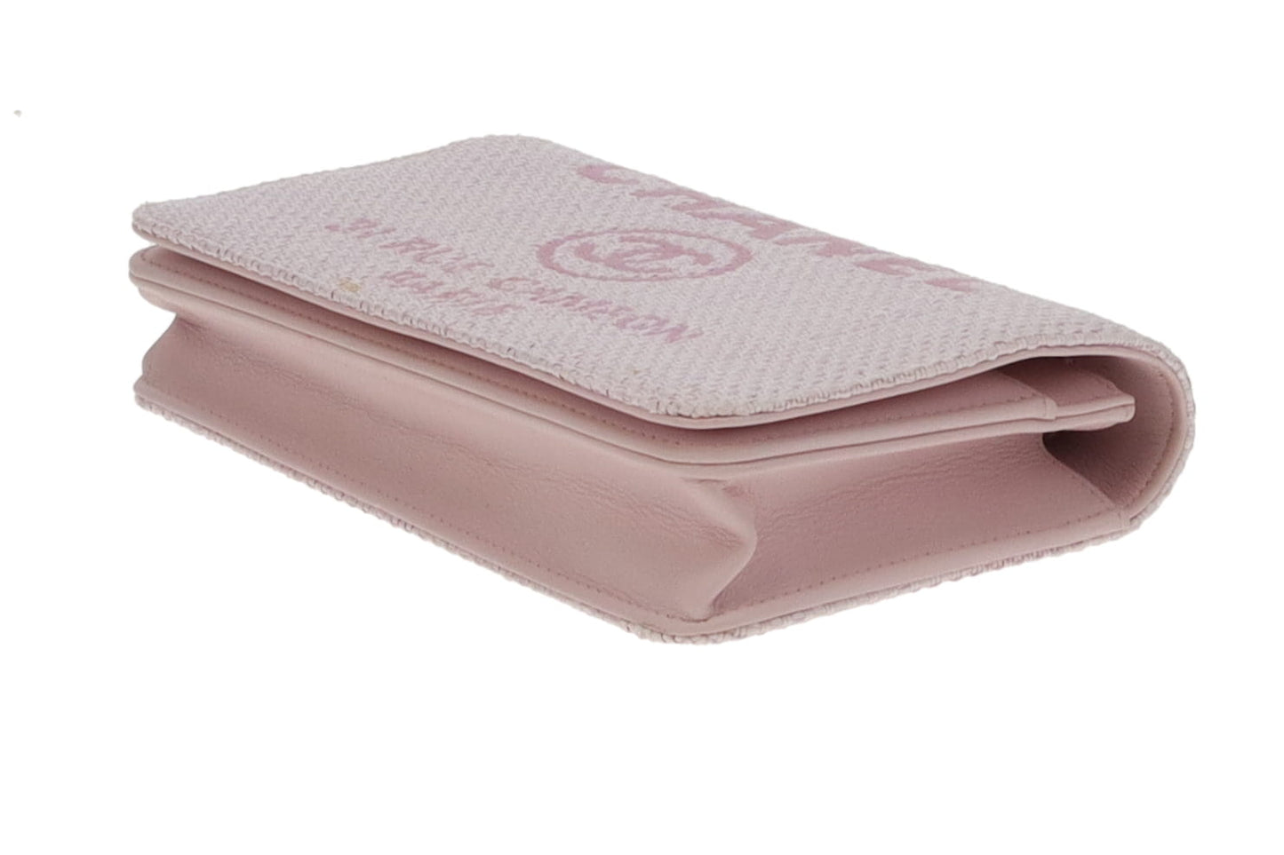 Chanel Wallet On Chain Deauville Pink Canvas SH
