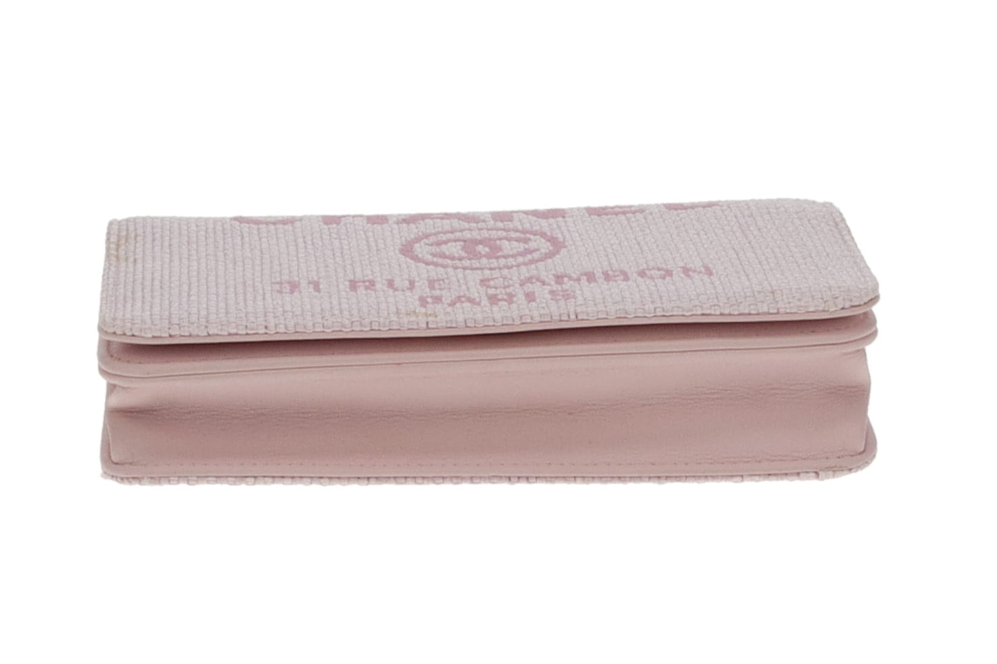 Chanel Wallet On Chain Deauville Pink Canvas SH
