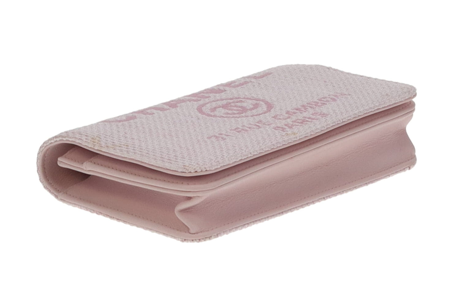 Chanel Wallet On Chain Deauville Pink Canvas SH