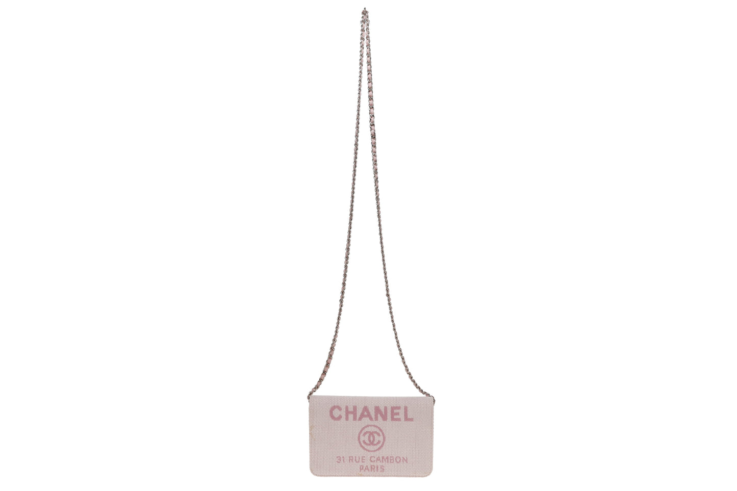 Chanel Wallet On Chain Deauville Pink Canvas SH