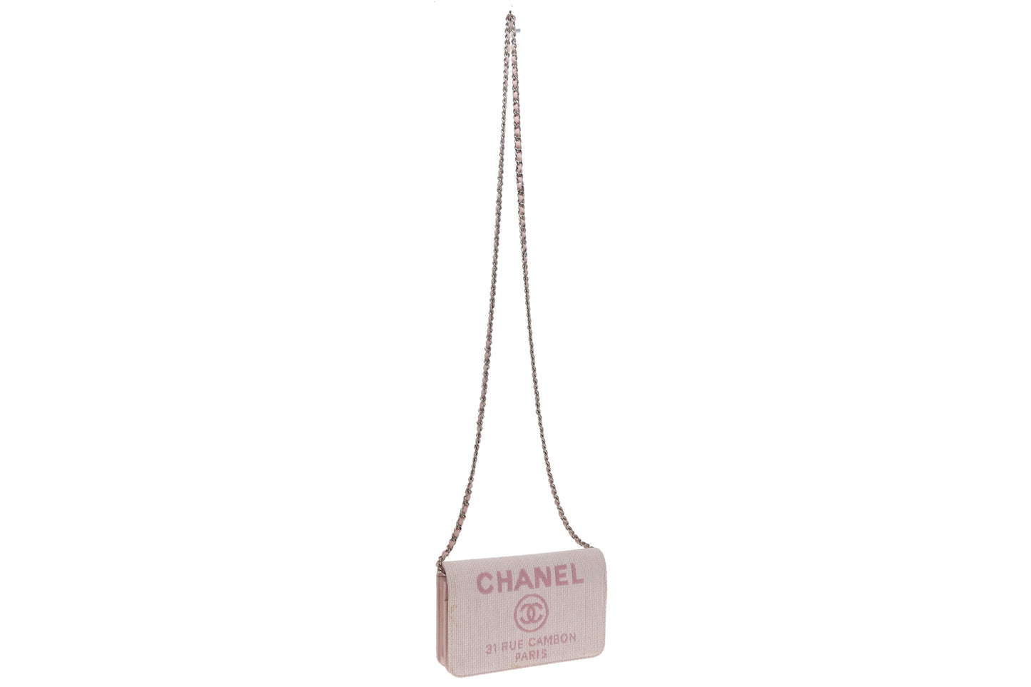 Chanel Wallet On Chain Deauville Pink Canvas SH