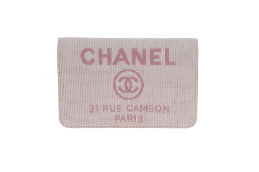 Chanel Wallet On Chain Deauville Pink Canvas SH