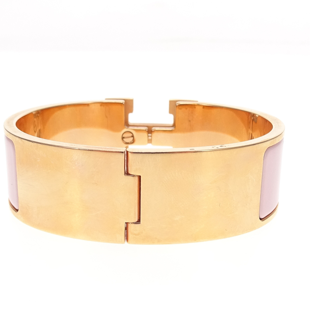 Hermes Rose Candeur Enamel Clic Clac H Bracelet