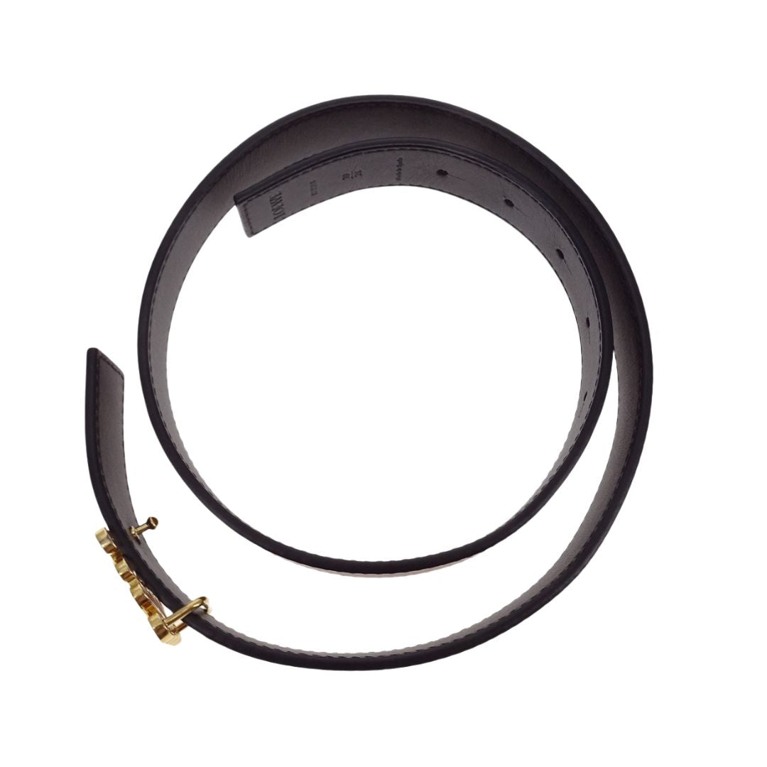 Loewe Belt Anagram Brown/Black Leather GHW 70cm