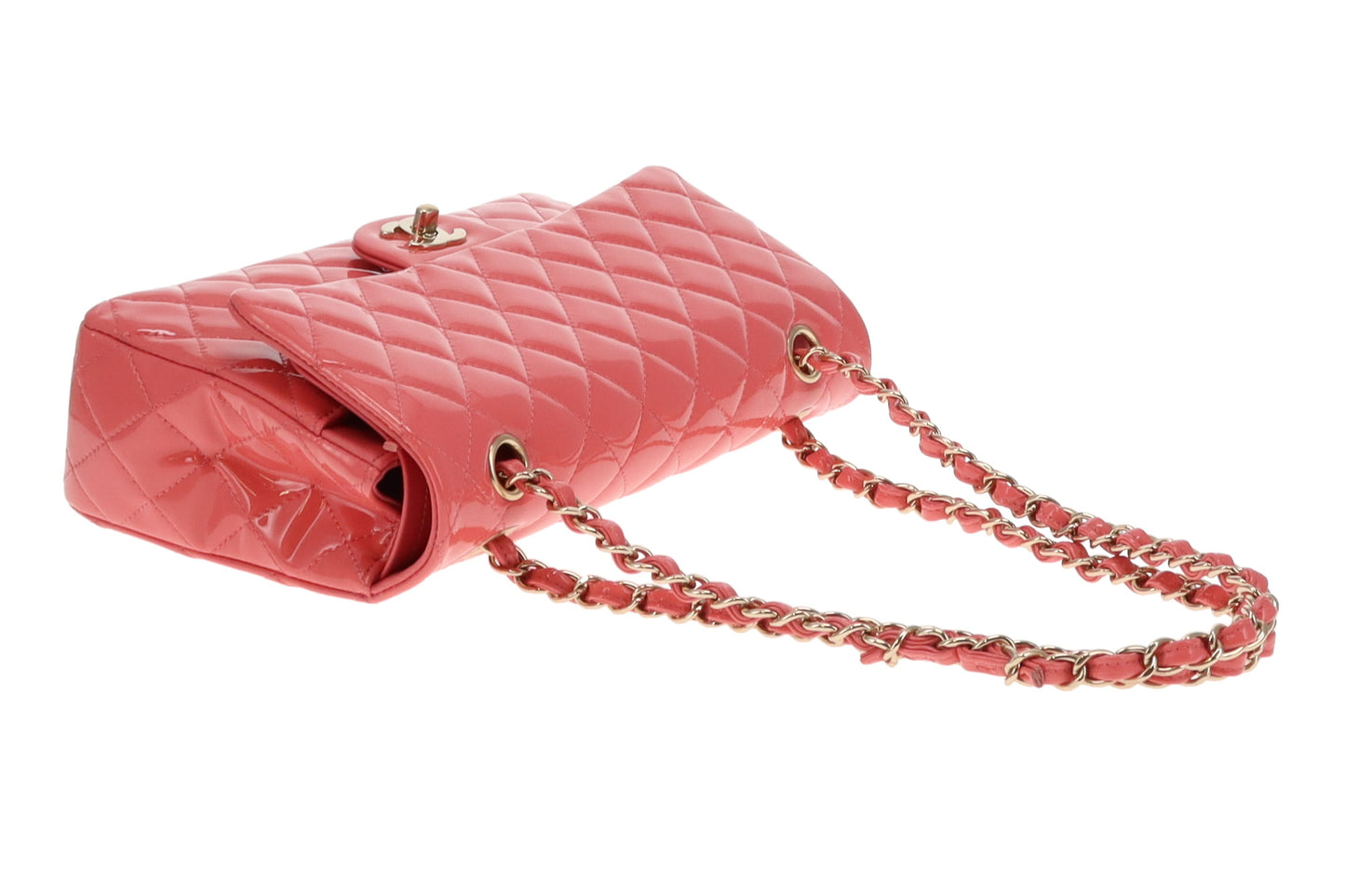 Chanel Petal Pink Patent Classic Double Flap Bag 2016/17