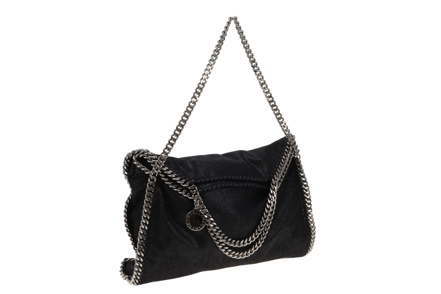 Stella McCartney Black Shaggy Deer SHW Falabella 3 Chain Bag