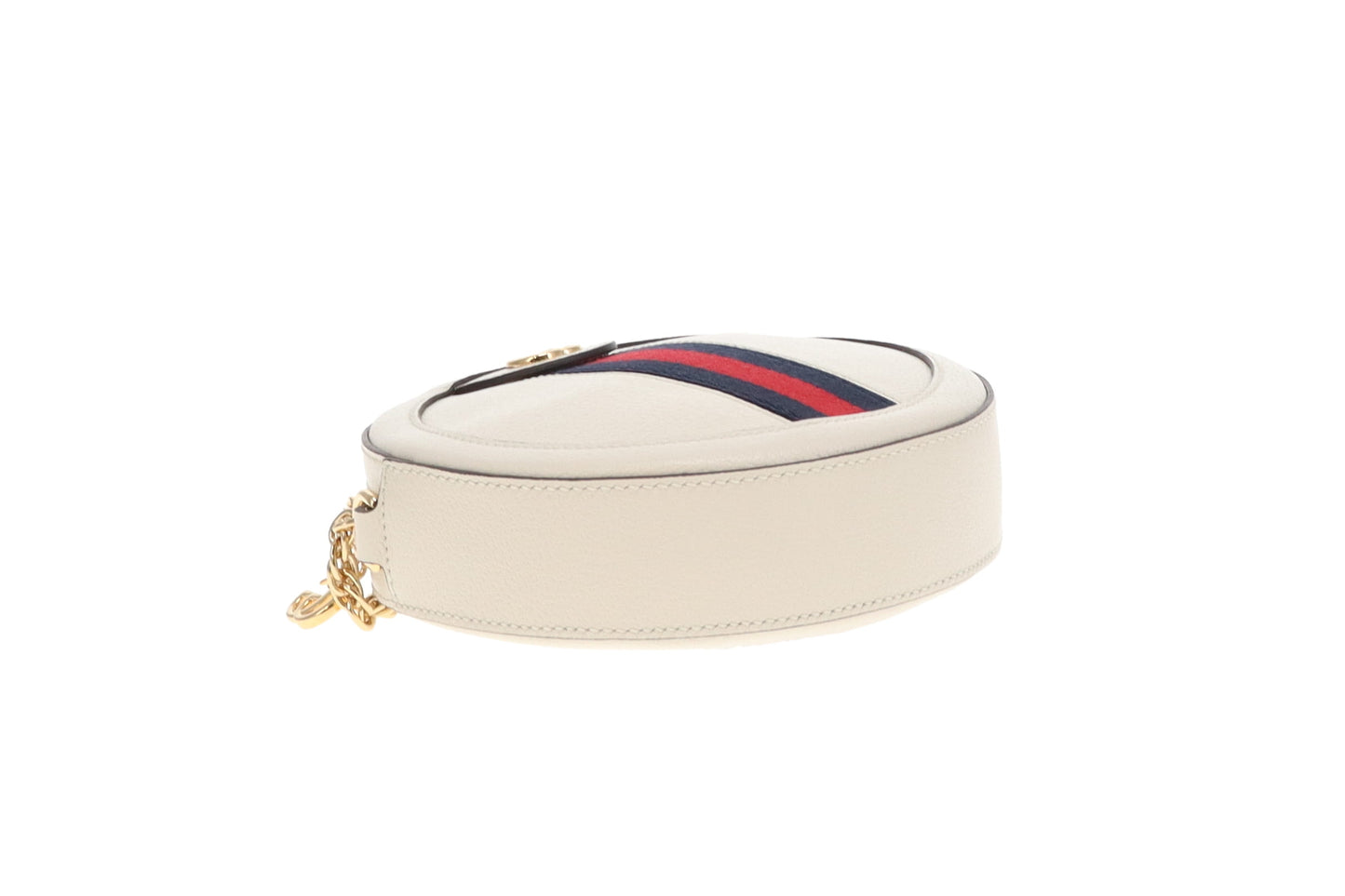 Gucci Ophidia Round Crossbody Bag Cream Leather
