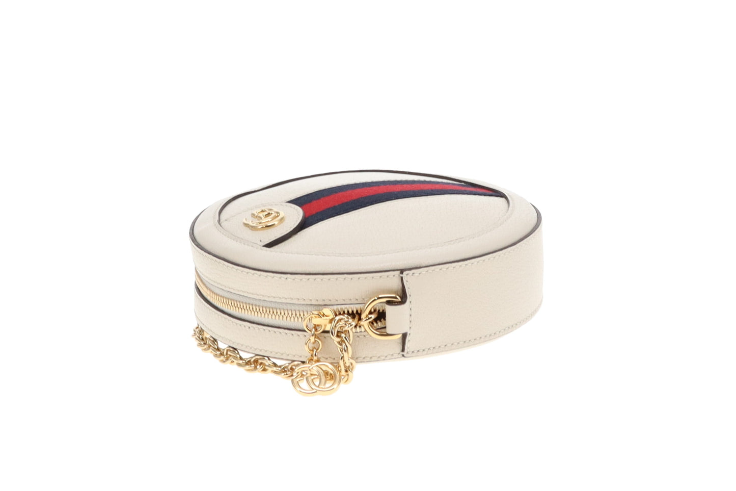 Gucci Ophidia Round Crossbody Bag Cream Leather