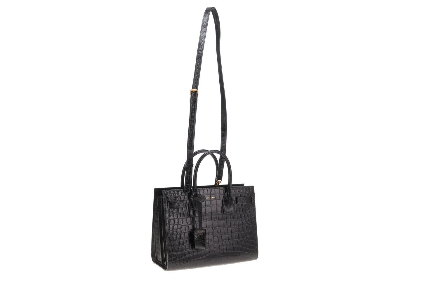 Saint Laurent Sac De Jour Baby Black Croc