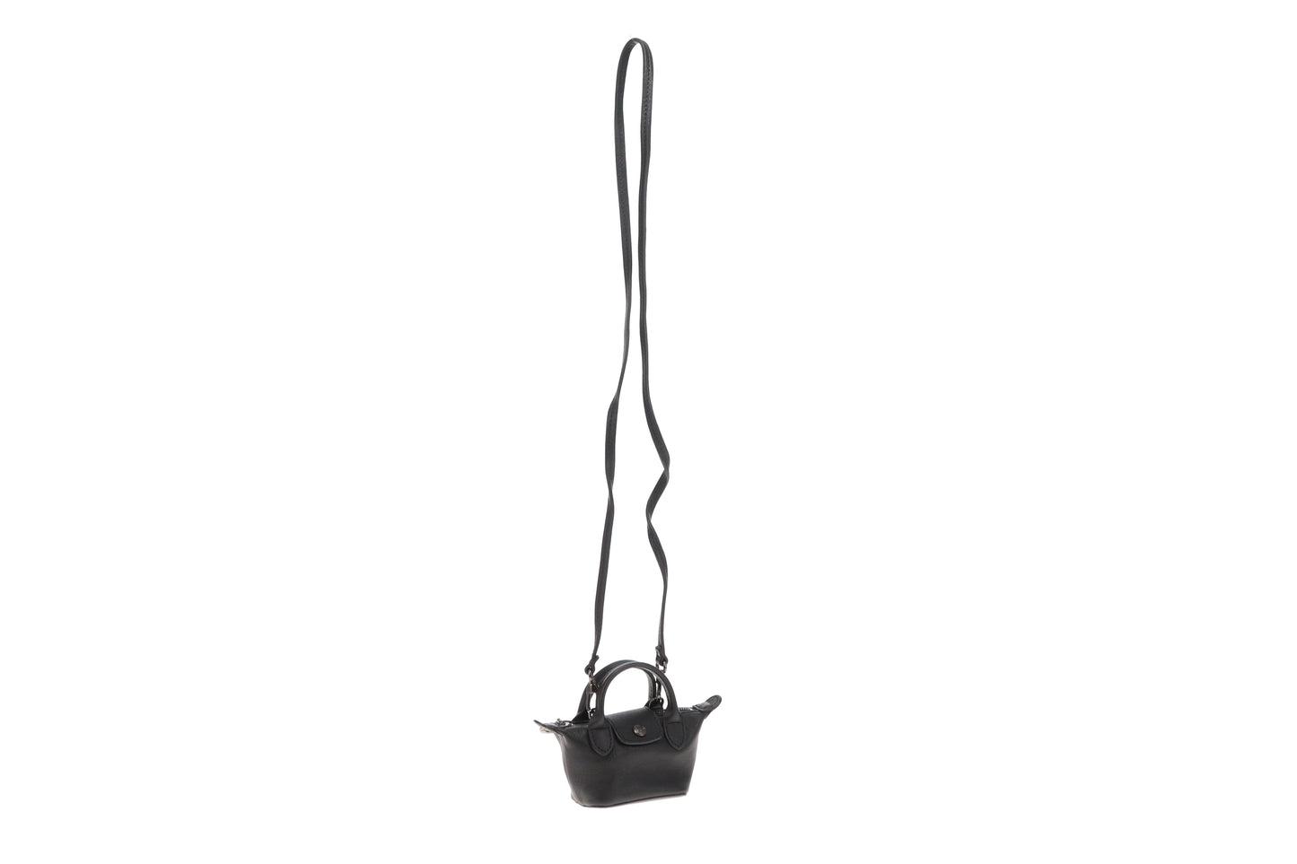 Longchamp Le Pliage Cuir Nano Crossbody Black
