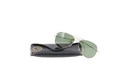 Ray-Ban Large Aviators Green Lens Gold Frame