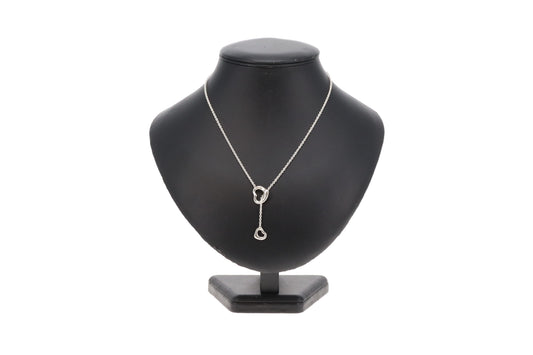Tiffany & Co Open Heart Lariat Necklace Elsa Peretti Sterling Silver