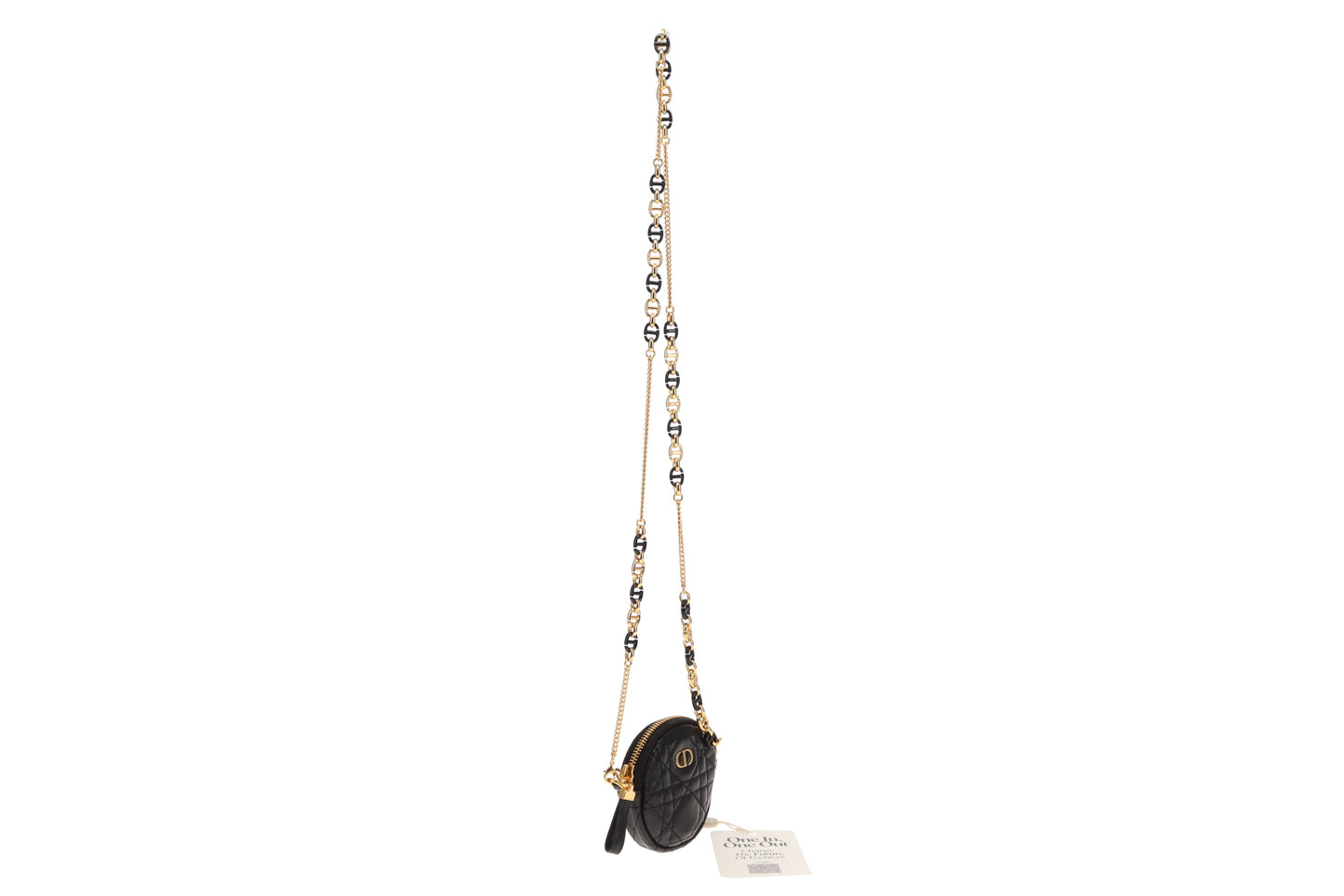 Dior Black Lambskin Mini Cannage Round Caro Crossbody Pouch