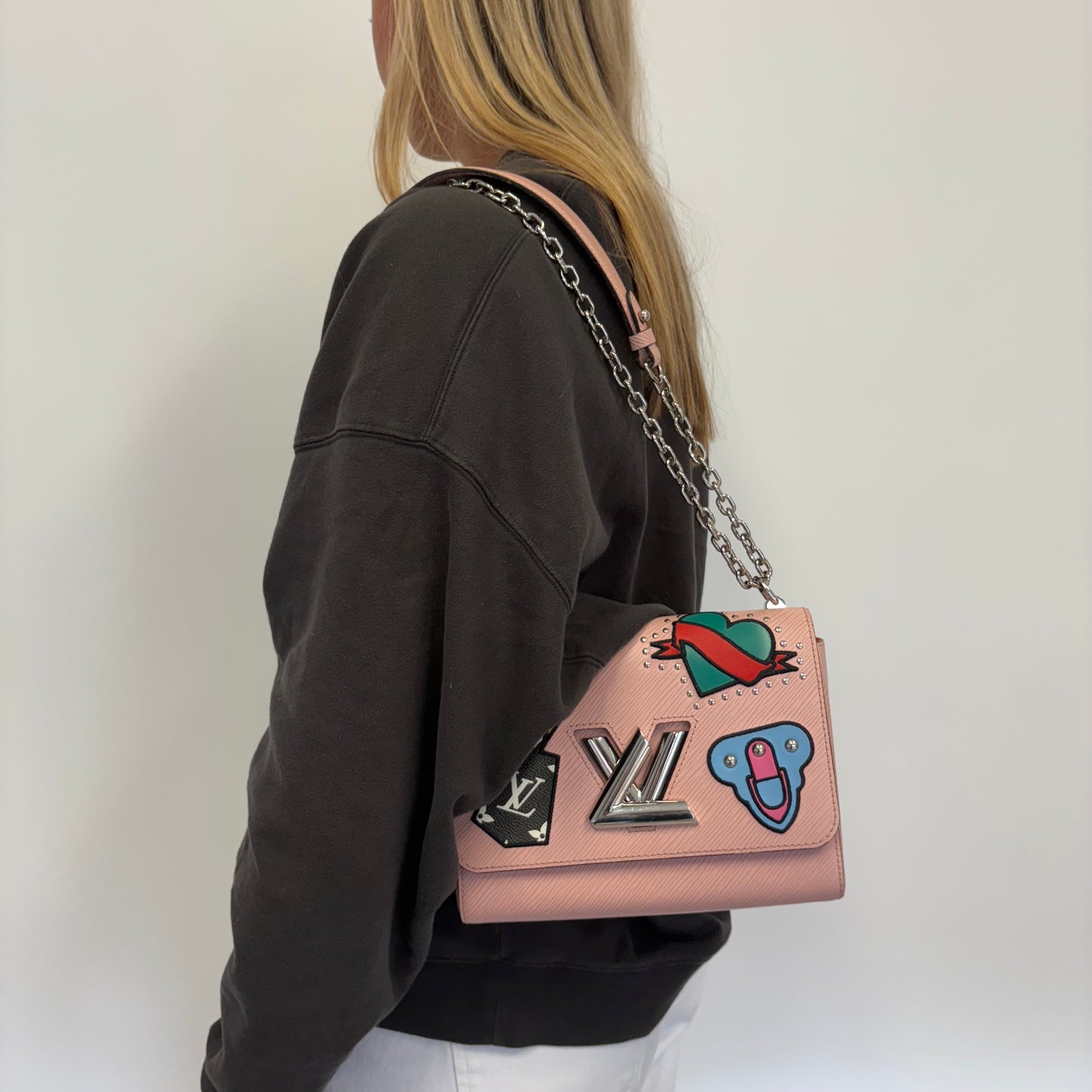 Louis Vuitton Twist MM Epi Rose Ballerine Patches Limited Edition FL3118 (RRP €3800)