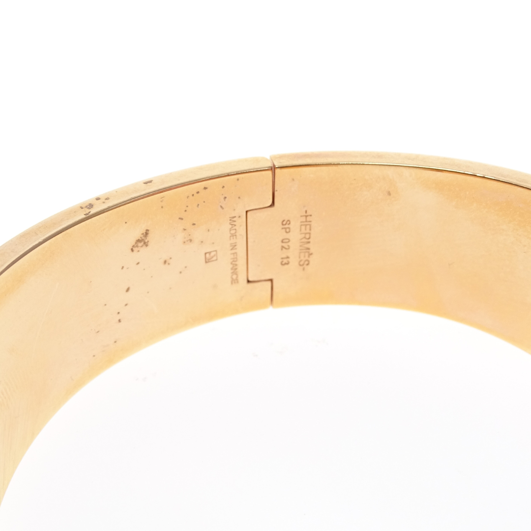 Hermes Rose Candeur Enamel Clic Clac H Bracelet