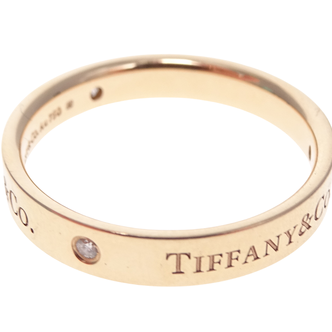 Tiffany & Co Logo Band Ring 18K Gold and Diamond size 64