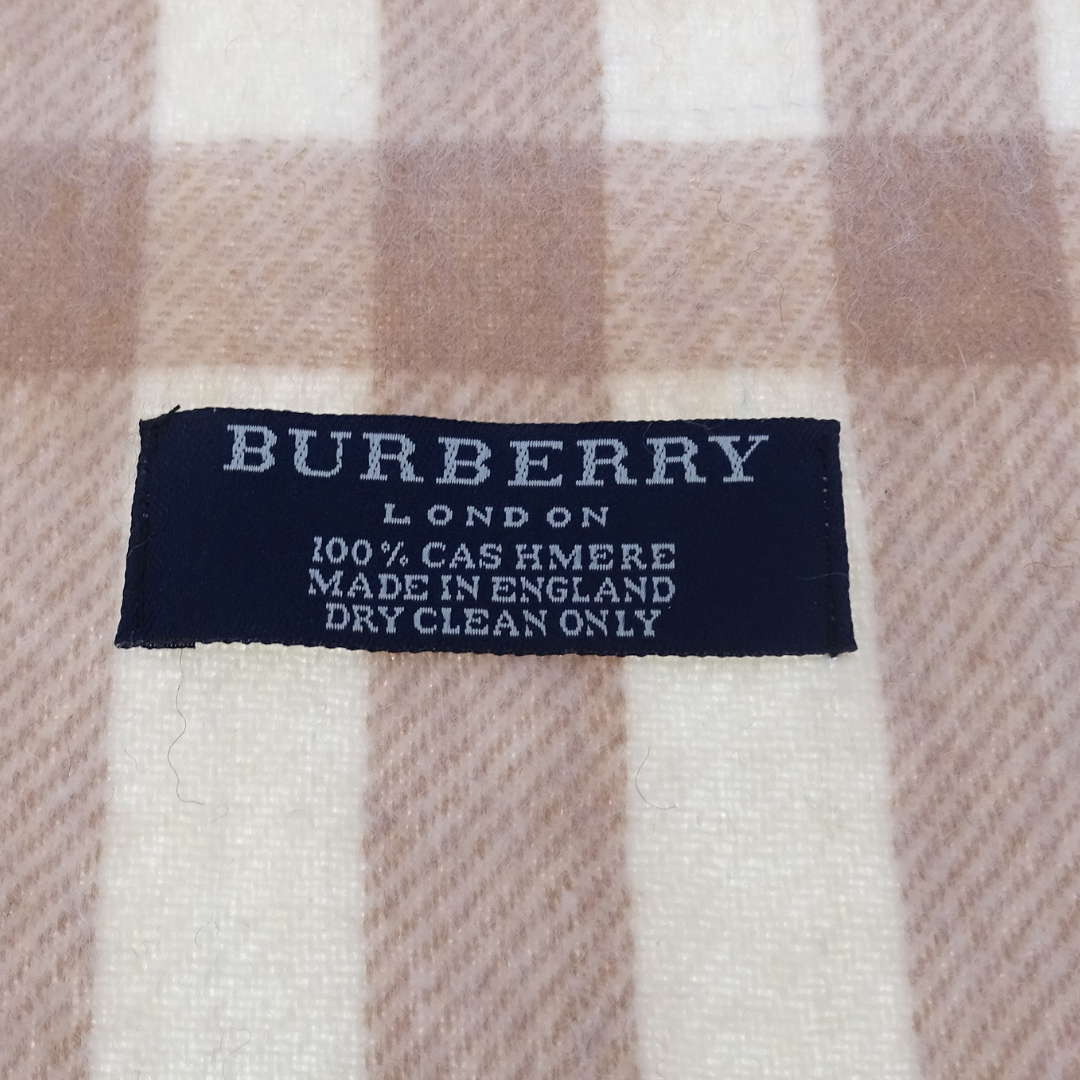 Burberry Scarf Cream and Beige 100% Cashmere