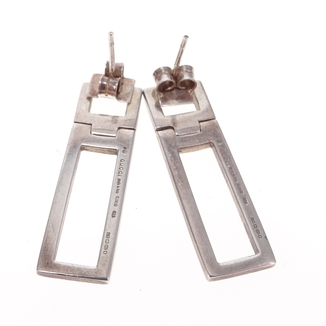 Gucci Sterling Silver Butterfly Dangle Earrings